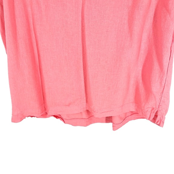 SPLENDID Boxy Lightweight Linen Blend V Neck Blouse Top - Picture 5 of 7